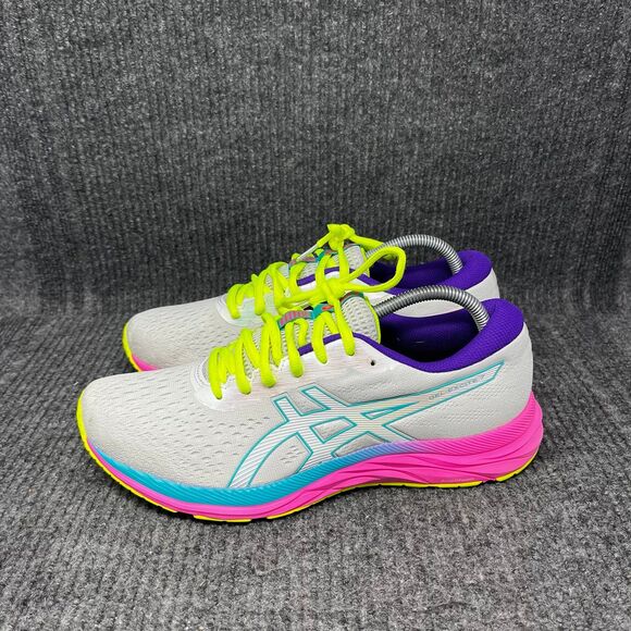 ASICS Gel-Excite 7 Polar Shade White Pink Volt Running Shoes Women’s Size 11 - Picture 3 of 8